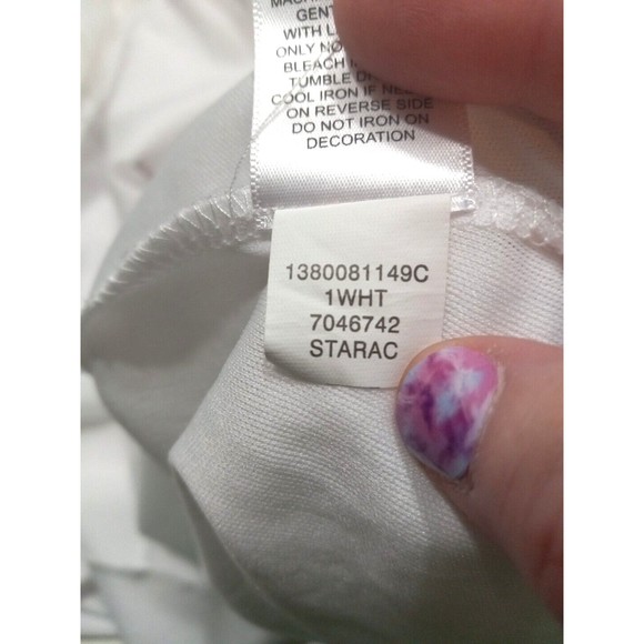 One World Live and Let Live White Maxi Dress Sz Medium Boho Lined Sheer Pattern - Picture 12 of 12